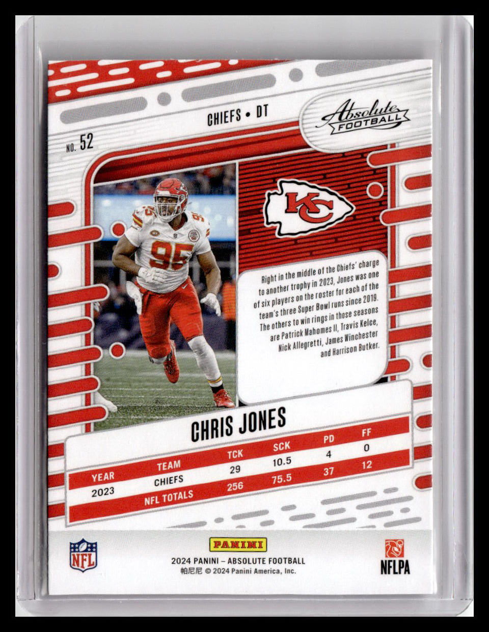 2024 Panini Absolute #52 Chris Jones Blue