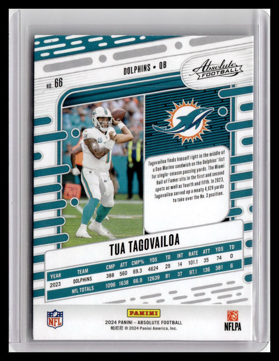 2024 Panini Absolute #66 Tua Tagovailoa Red and Blue