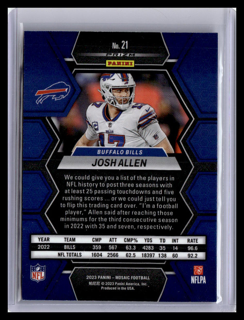 2023 Panini Mosaic #21 Josh Allen Camo Pink Mosaic