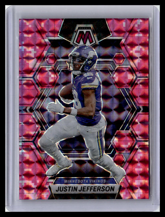 2023 Panini Mosaic #152 Justin Jefferson Camo Pink Mosaic