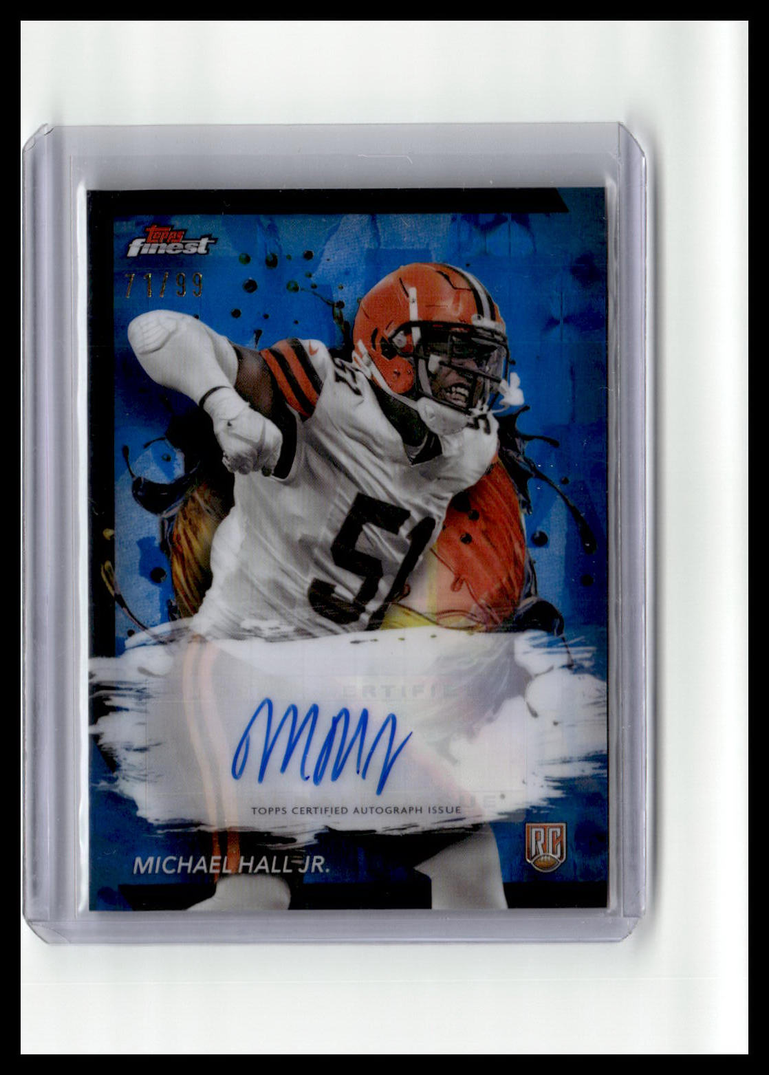 2024 Finest #RFA-JMC Michael Hall Jr. RC Finest Autographs Blue Refractor /99
