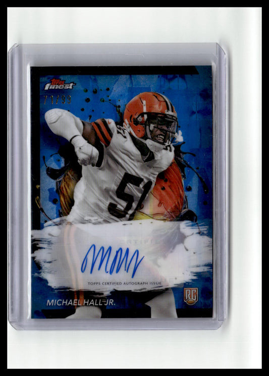 2024 Finest #RFA-JMC Michael Hall Jr. RC Finest Autographs Blue Refractor /99