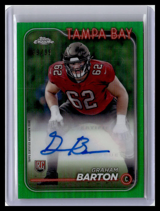 2024 Topps Chrome #RA-GBA Graham Barton Rookie Autographs Green Refractor /99