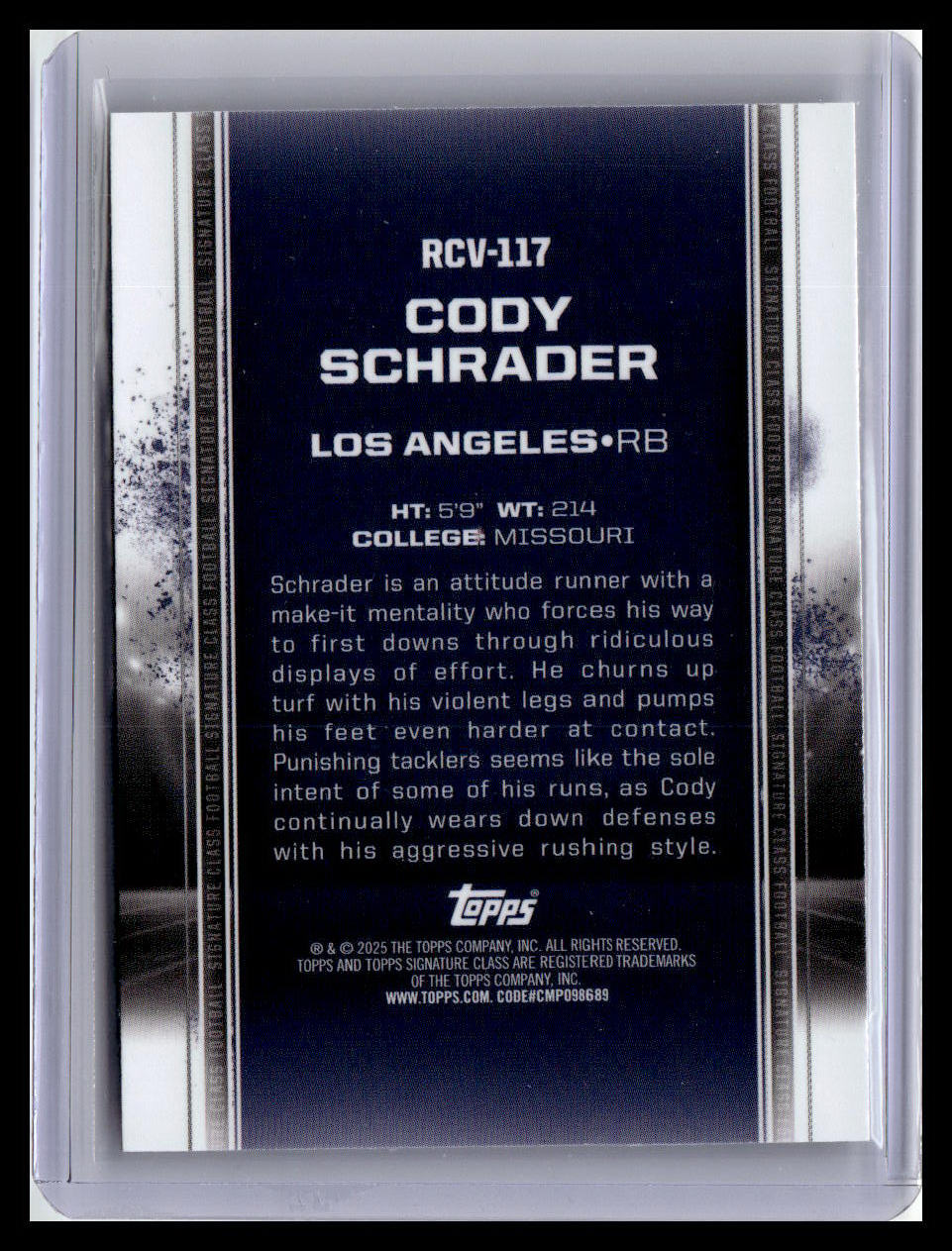 2024 Topps Signature Class #RCV-117 Cody Schrader Base Rookies Chrome Variation