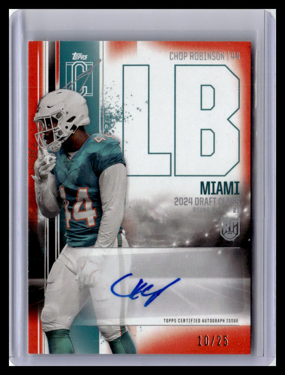 2024 Topps Signature Class #RCA-CR Chop Robinson RC Auto Variation Red 10/25