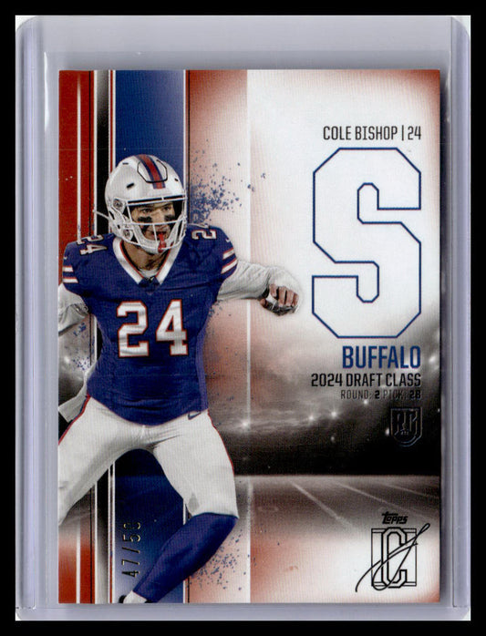 2024 Topps Signature Class #74 Cole Bishop Orange 47/50