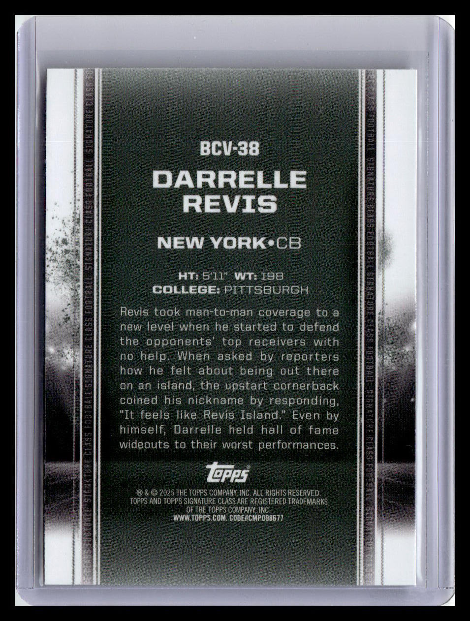 2024 Topps Signature Class #BCV-38 Darrelle Revis Chrome Magenta 197/250