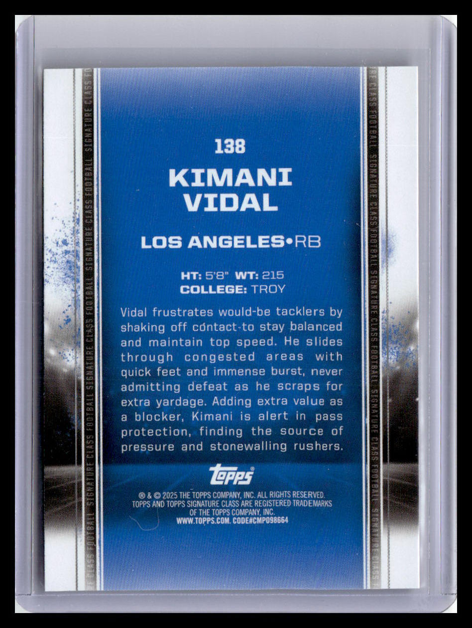 2024 Topps Signature Class #138 Kimani Vidal Purple 140/250