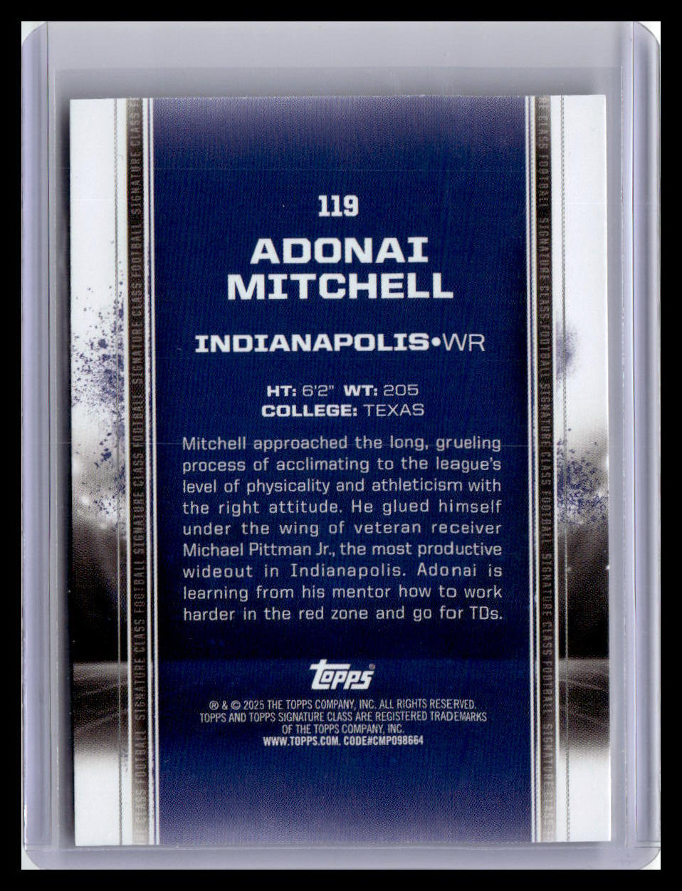 2024 Topps Signature Class #119 Adonai Mitchell Bronze