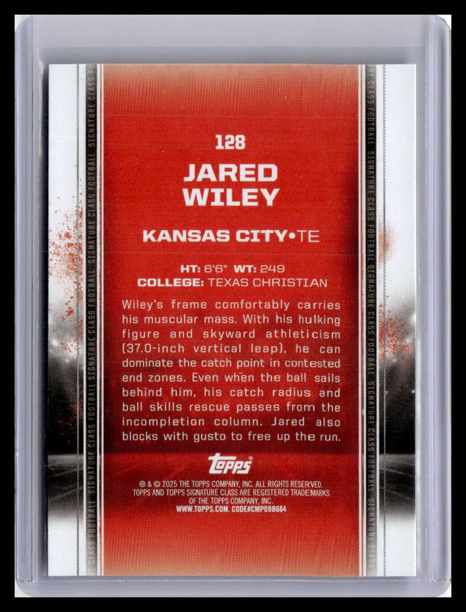 2024 Topps Signature Class #128 Jared Wiley Blue & Orange