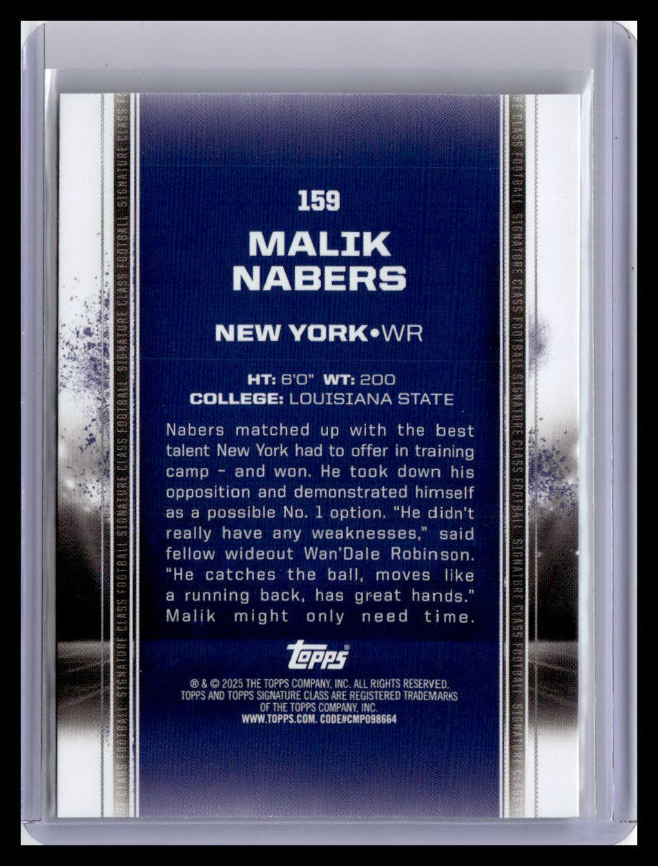 2024 Topps Signature Class #159 Malik Nabers Bronze