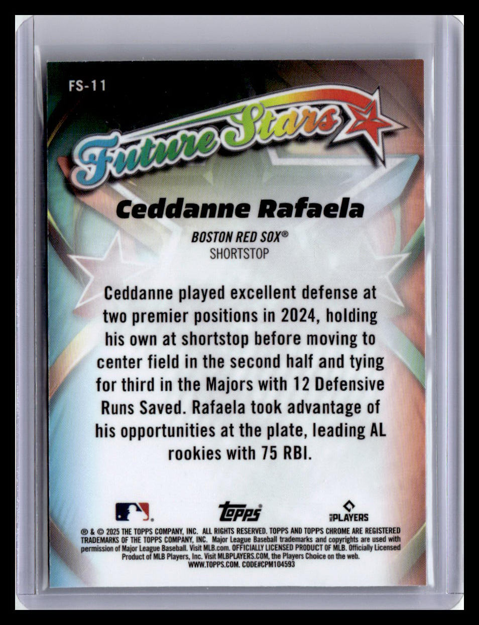 2025 Topps Chrome Logofractor Edition #FS-11 Ceddanne Rafaela Future Stars