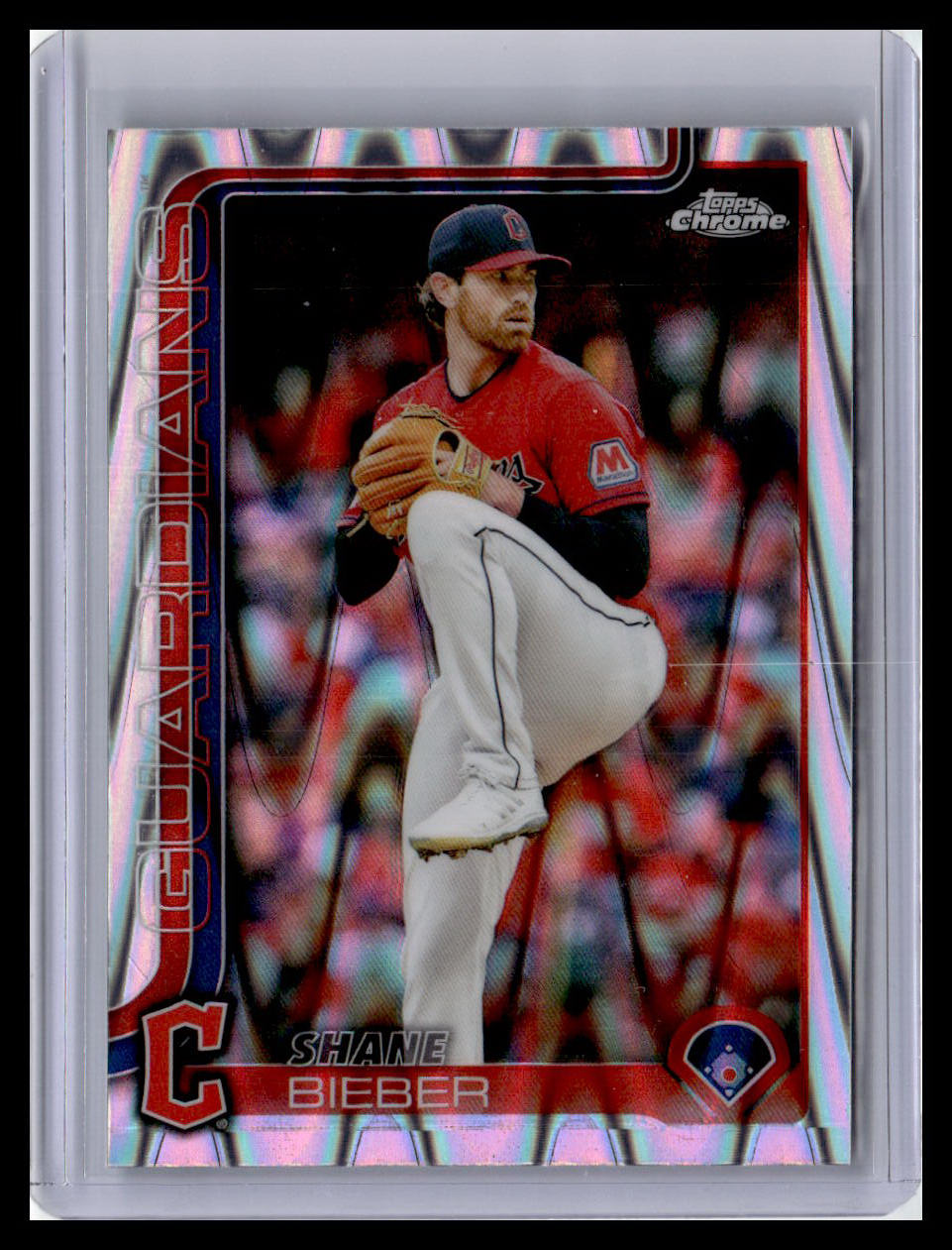 2025 Topps Chrome #13 Shane Bieber Raywave Refractors