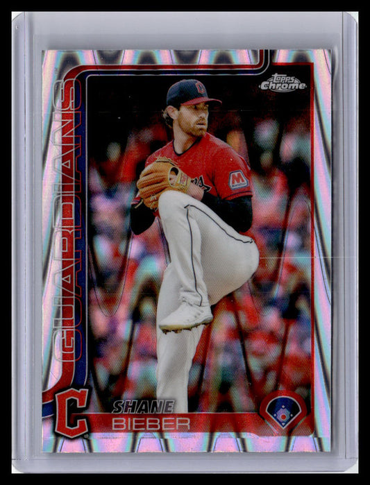 2025 Topps Chrome #13 Shane Bieber Raywave Refractors