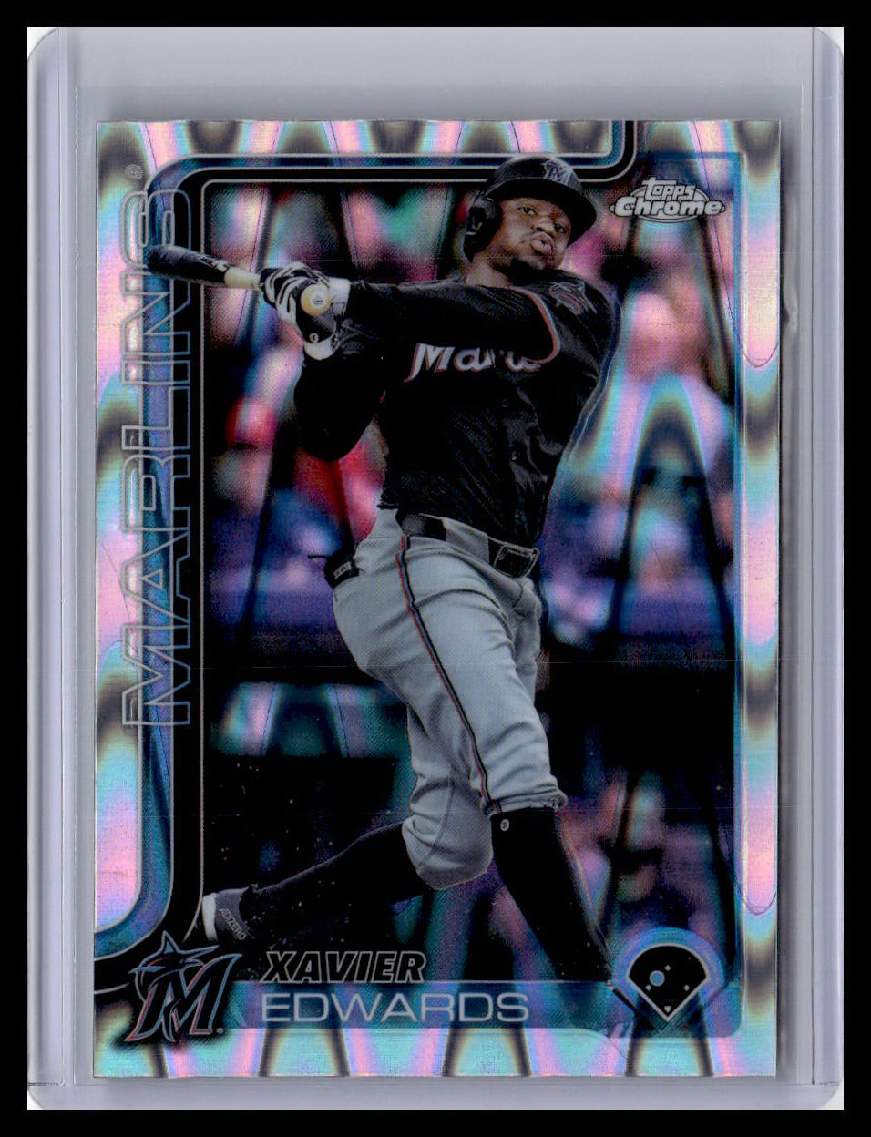 2025 Topps Chrome #115 Xavier Edwards Raywave Refractors