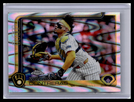 2025 Topps Chrome #25 William Contreras Raywave Refractors