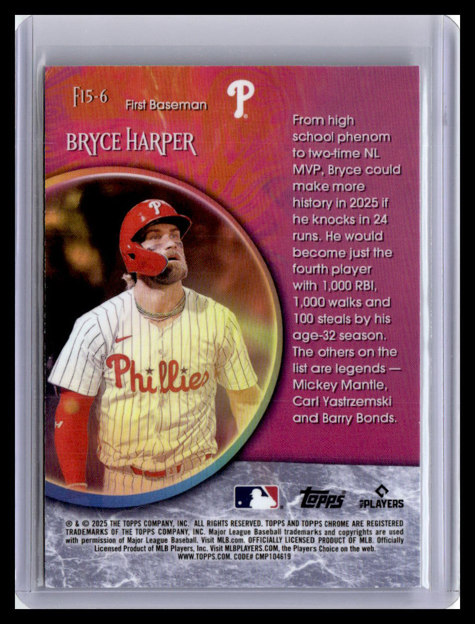 2025 Topps Chrome #F15-6 Bryce Harper Fortune 15