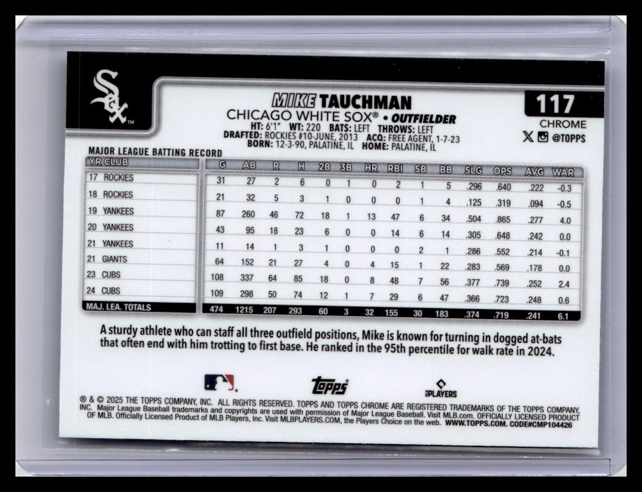 2025 Topps Chrome #117 Mike Tauchman