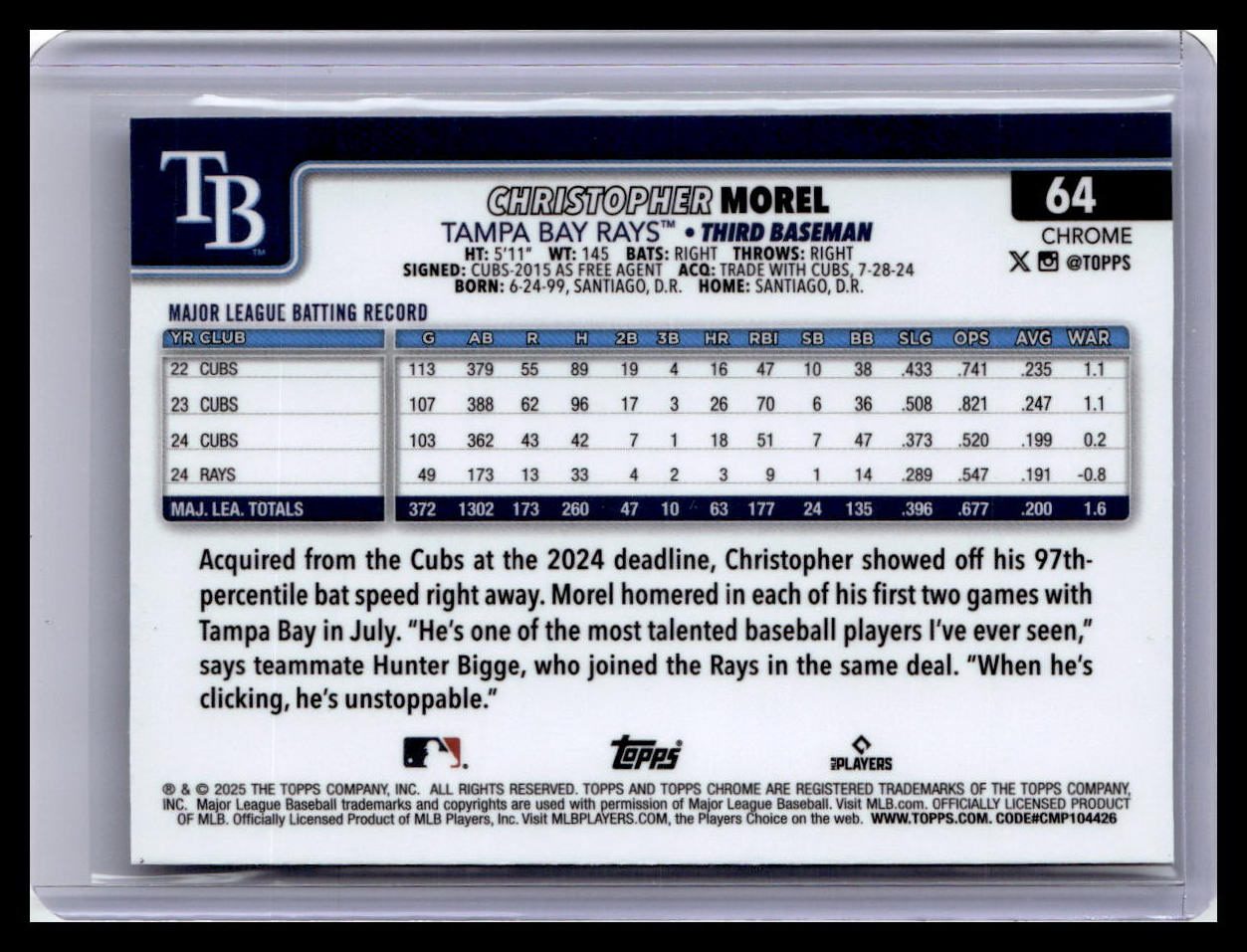 2025 Topps Chrome #64 Christopher Morel