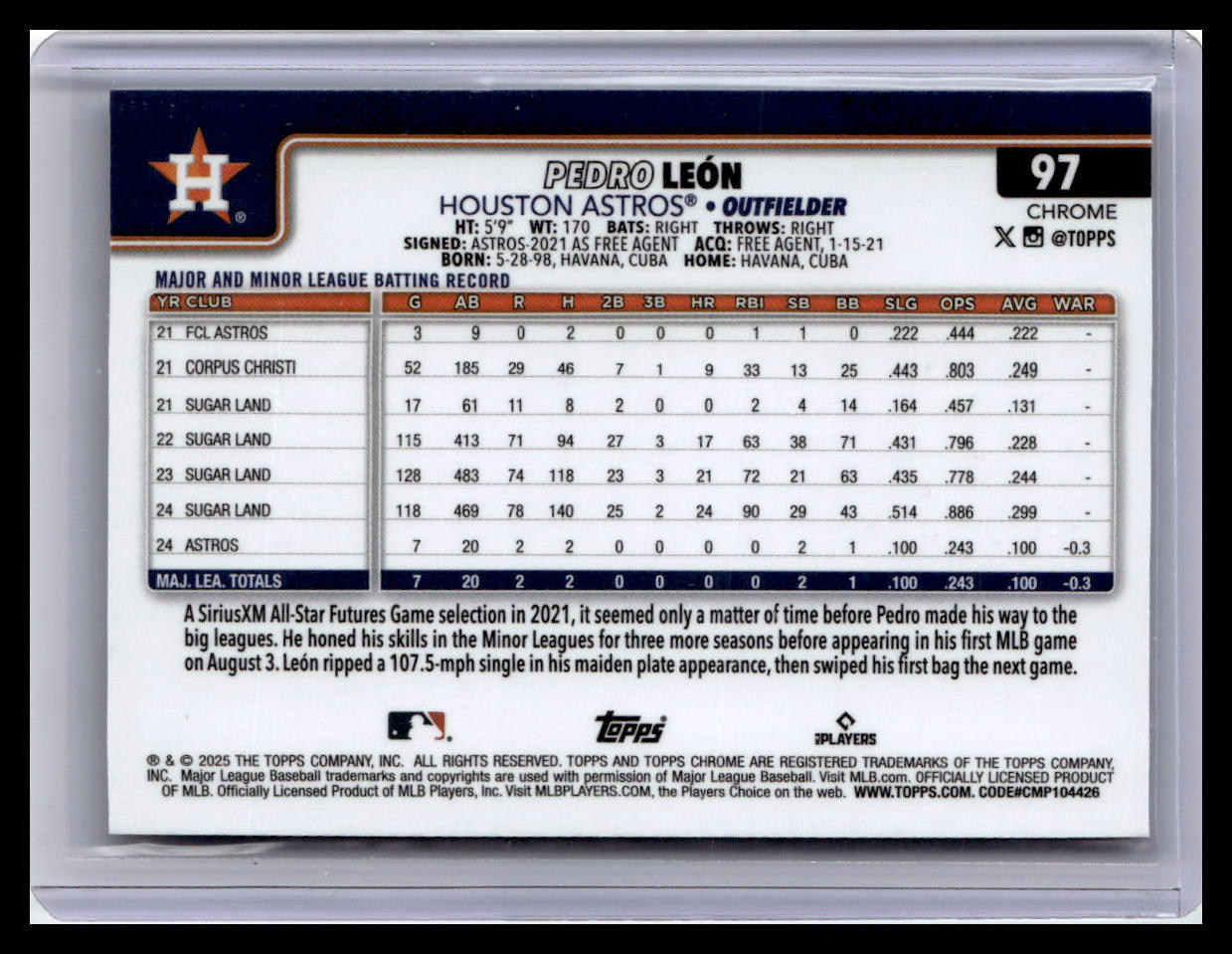 2025 Topps Chrome #97 Pedro León