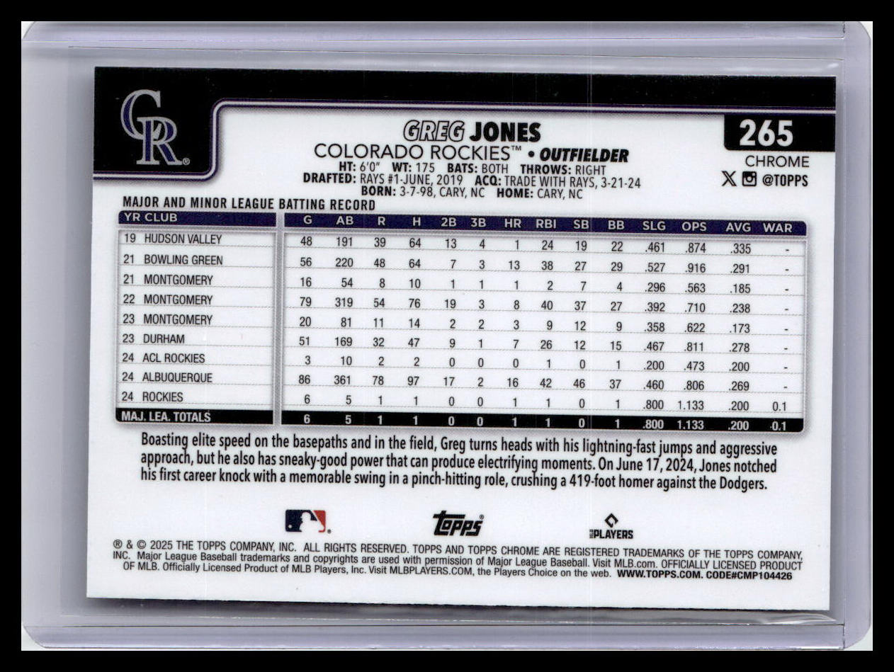 2025 Topps Chrome #265 Greg Jones