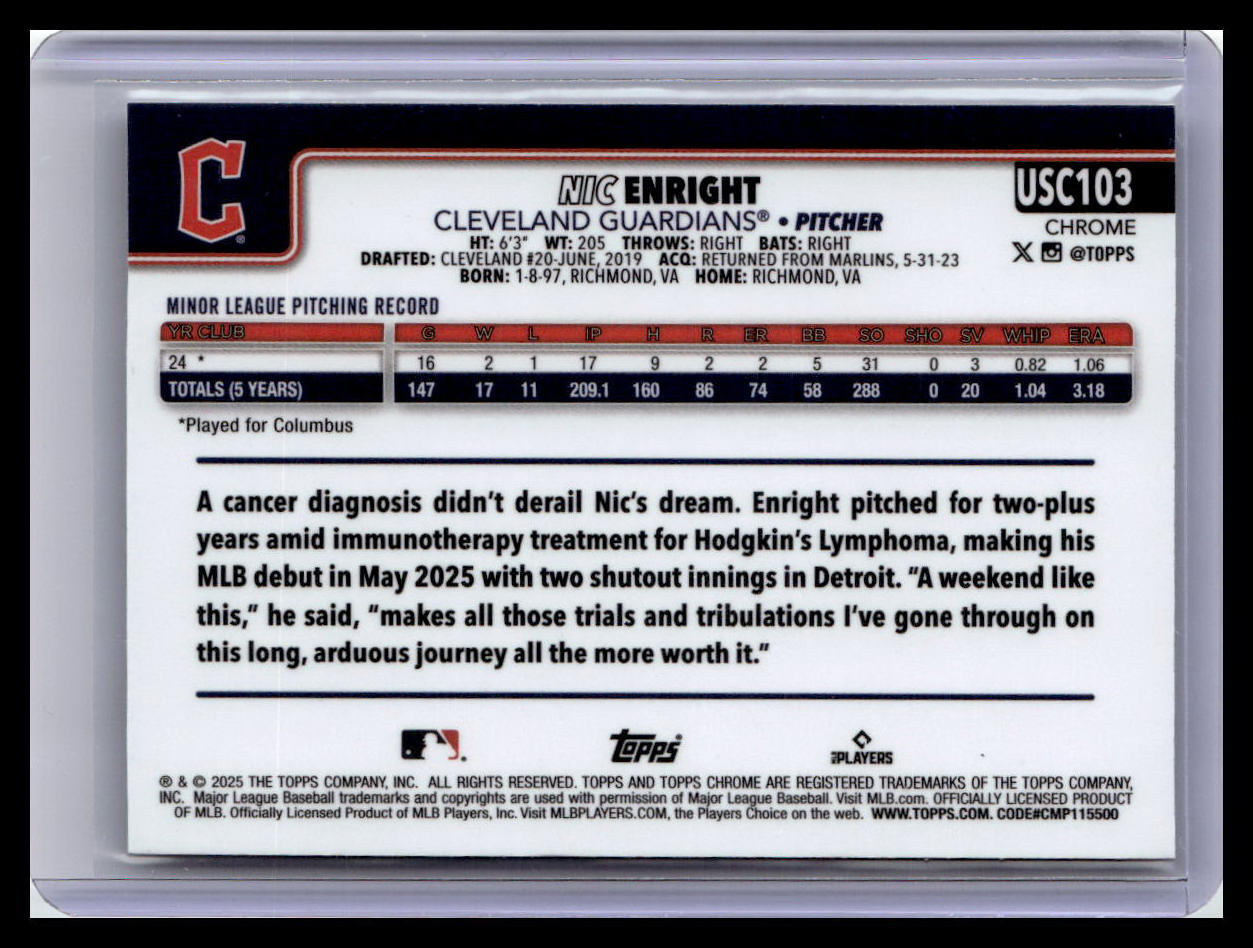 2025 Topps Chrome Update #USC103 Nic Enright
