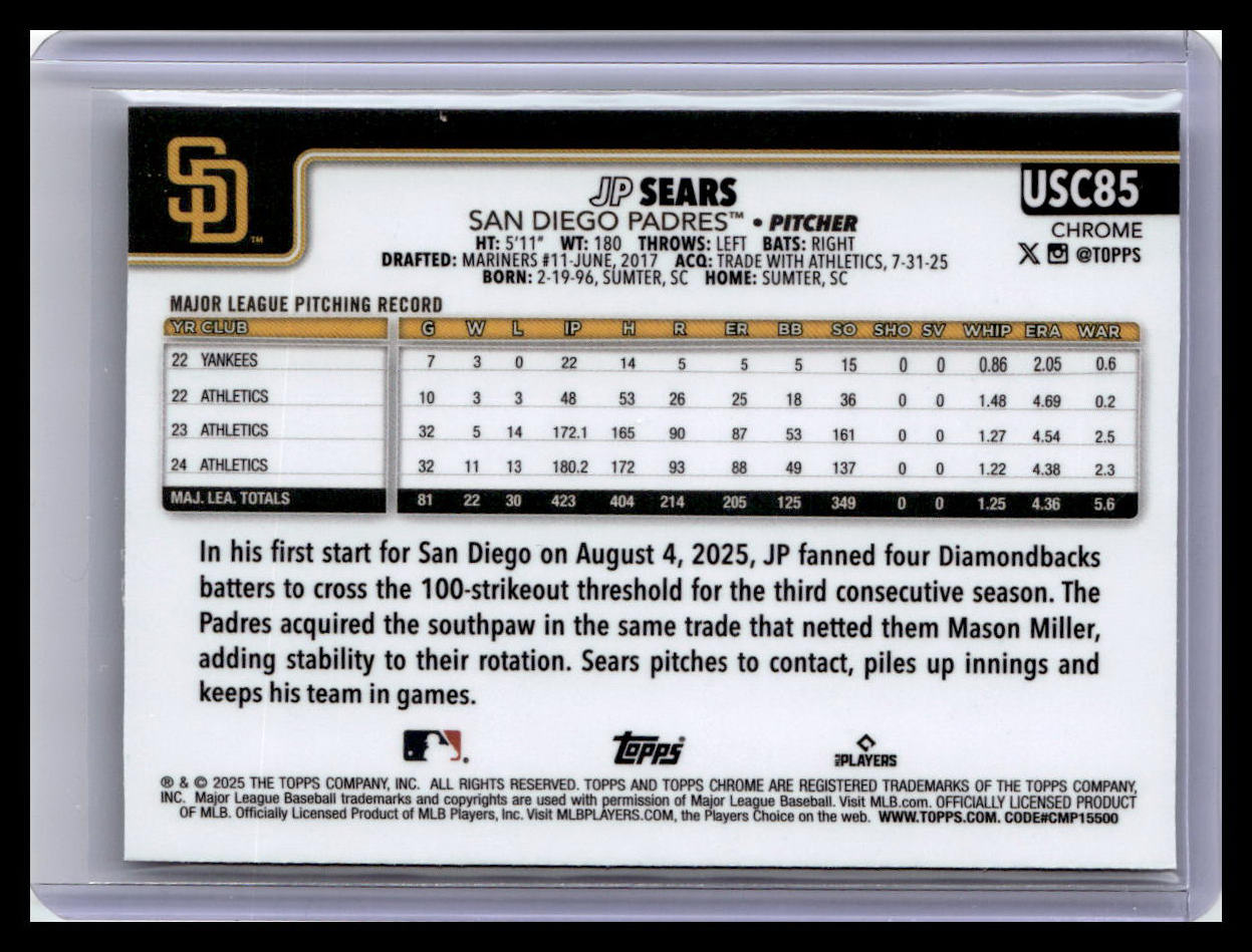 2025 Topps Chrome Update #USC85 JP Sears