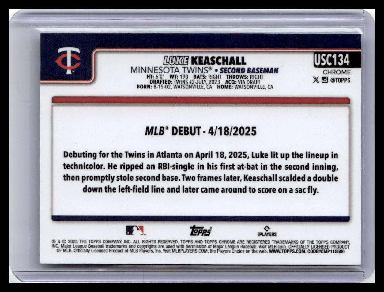 2025 Topps Chrome Update #USC134 Luke Keaschall