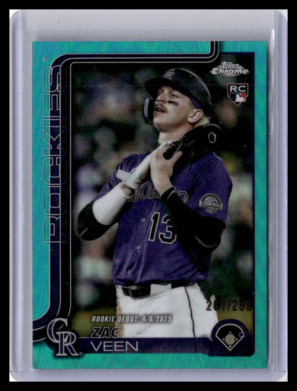 2025 Topps Chrome Update #USC186 Zac Veen Teal Refractors #/299