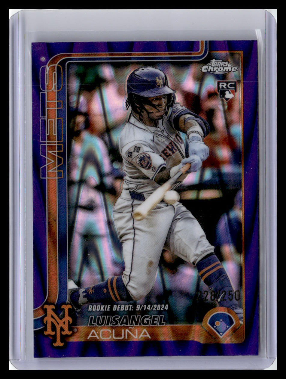 2025 Topps Chrome Update #USC53 Luisangel Acuña Purple RayWave Refractors #/250