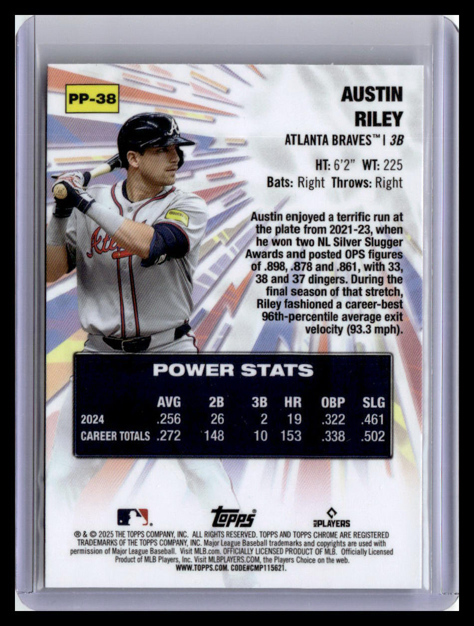 2025 Topps Chrome Update #PP-38 Austin Riley Power Players