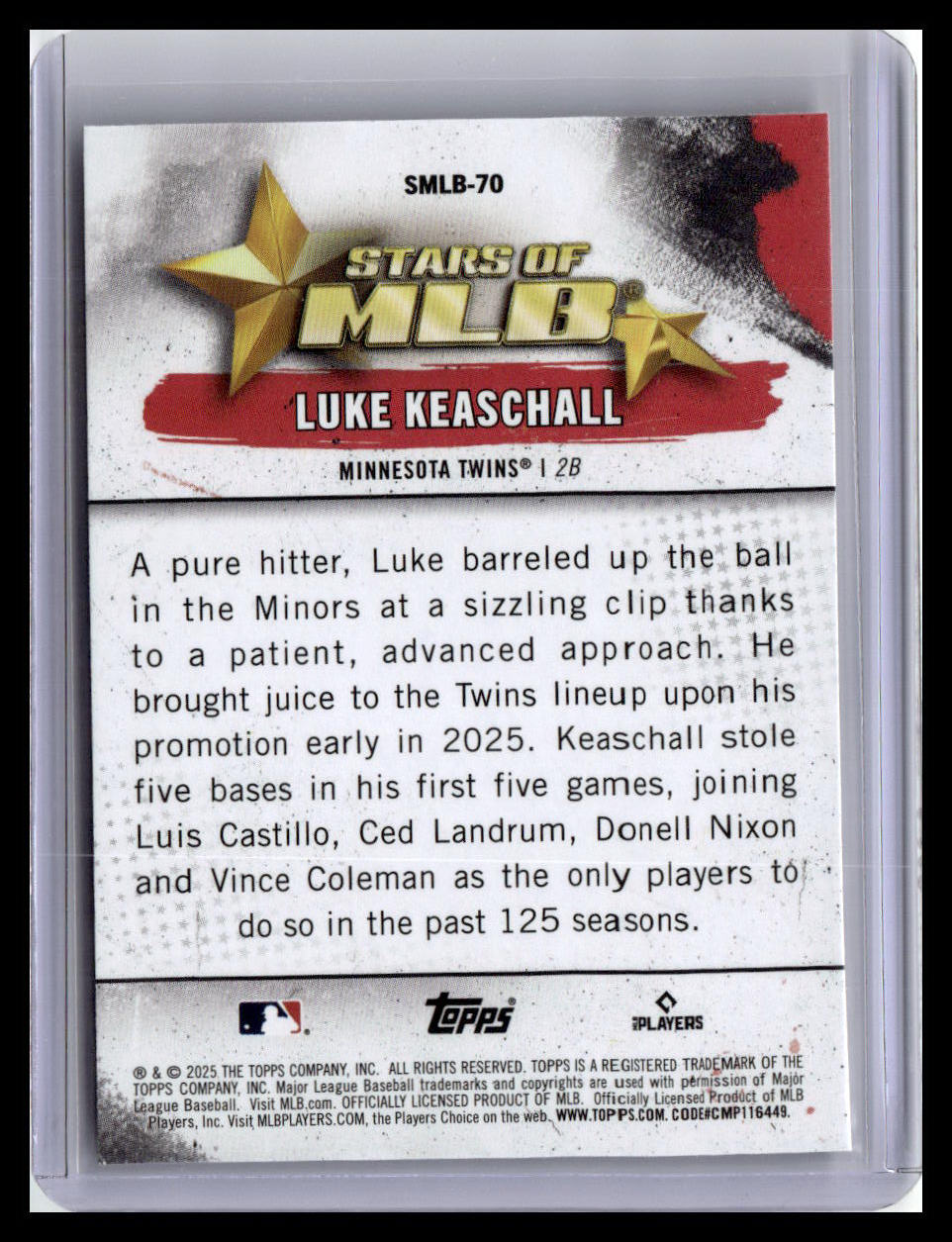 2025 Topps Update #SMLB-70 Luke Keaschall Stars of MLB