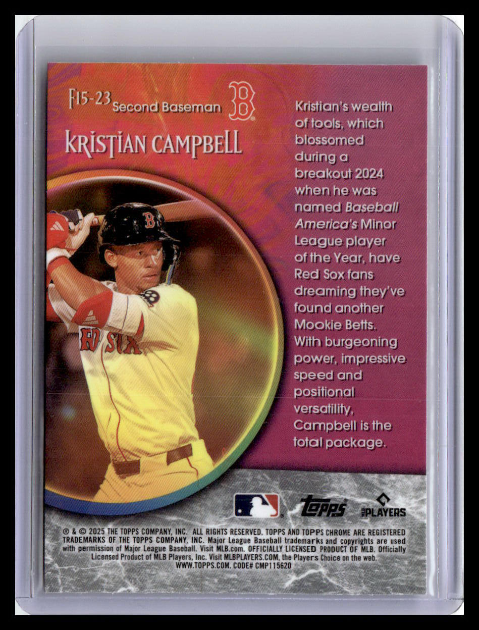 2025 Topps Chrome Update #F15-23 Kristian Campbell Fortune 15