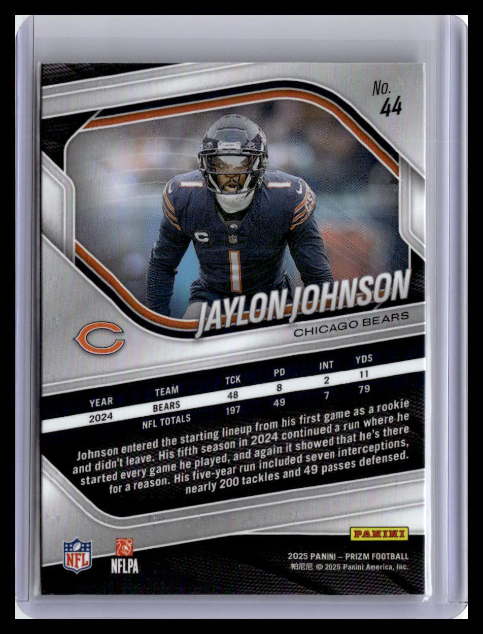 2025 Panini Prizm #44 Jaylon Johnson