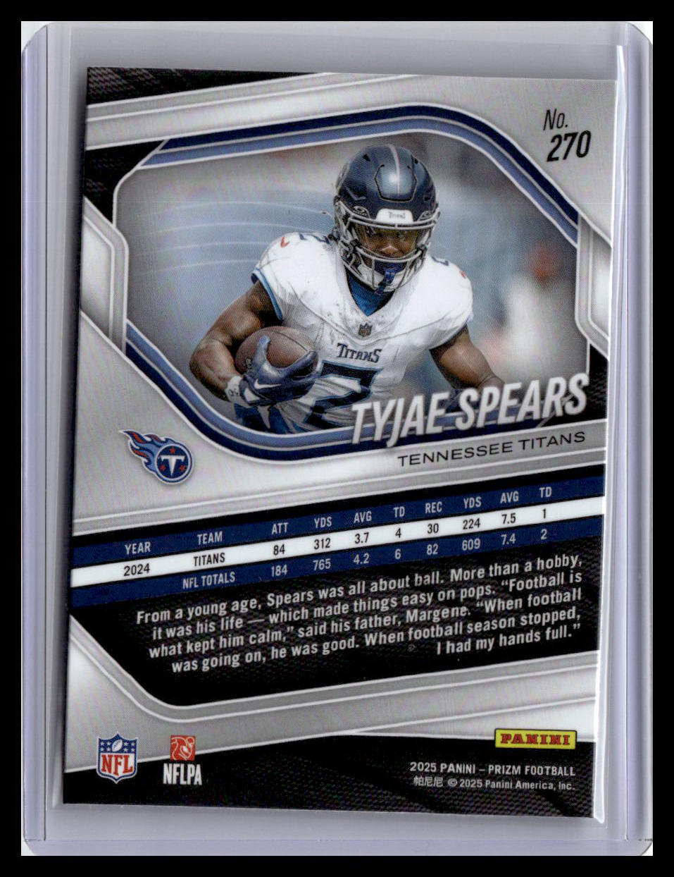 2025 Panini Prizm #270 Tyjae Spears