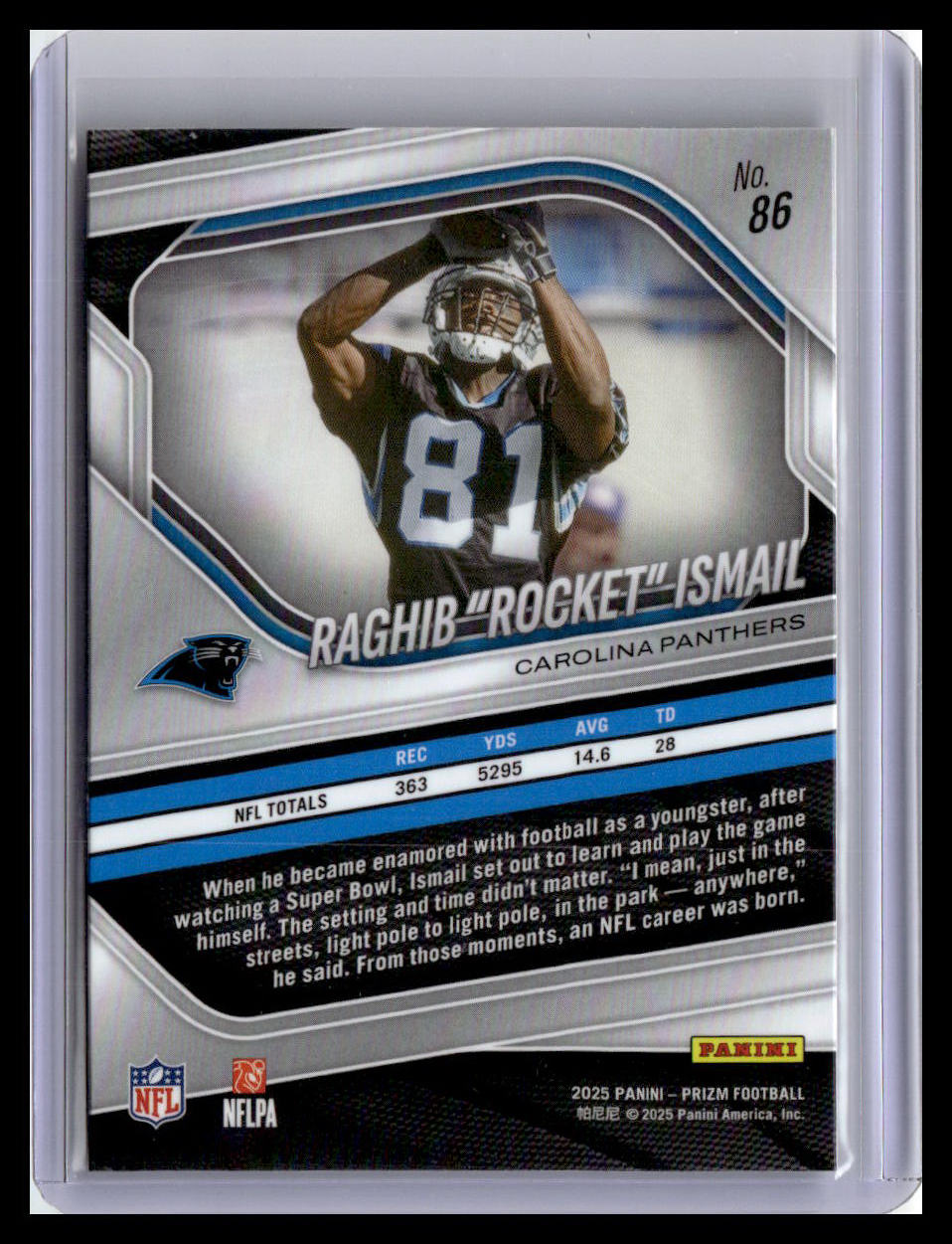 2025 Panini Prizm #86 Raghib "Rocket" Ismail