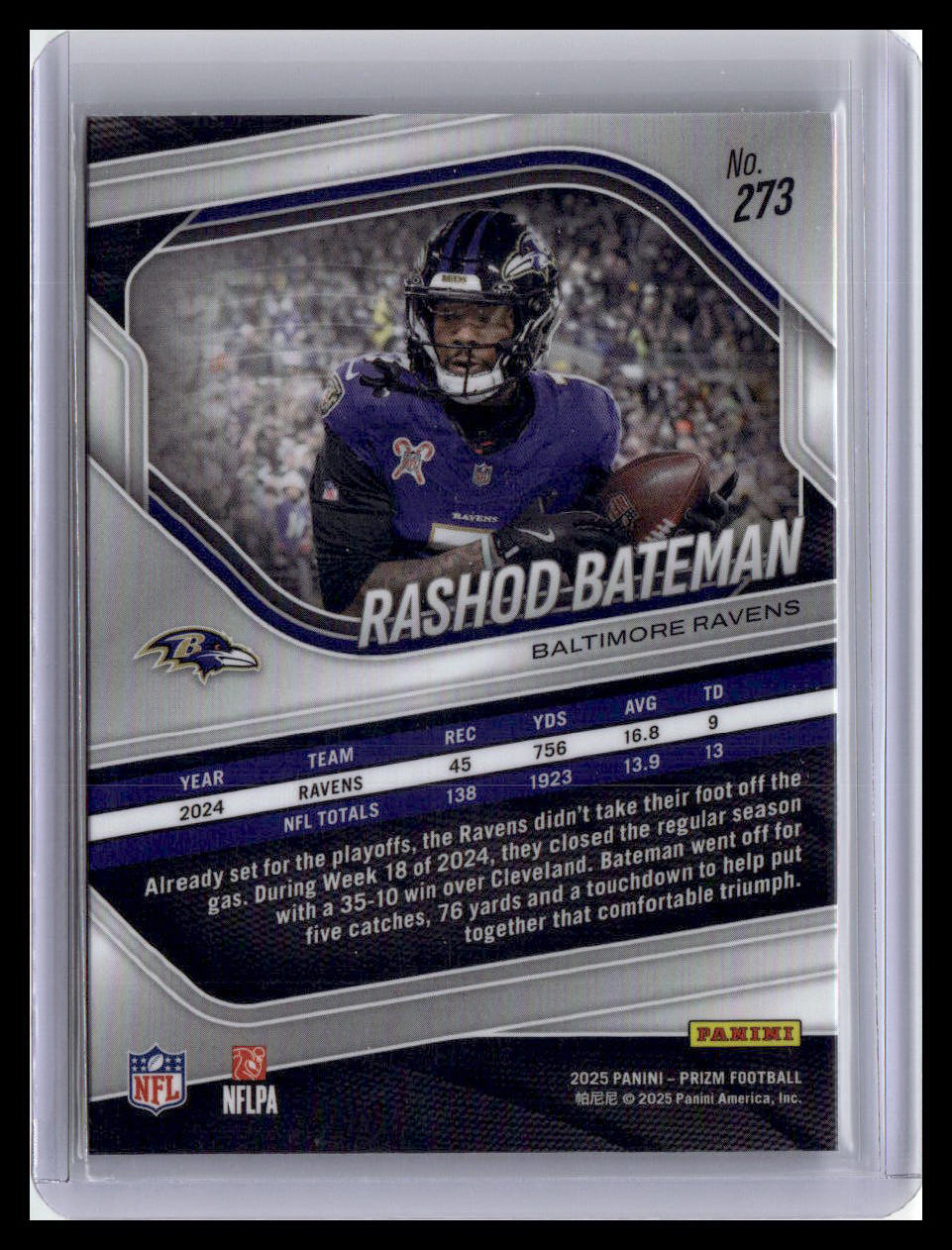 2025 Panini Prizm #273 Rashod Bateman