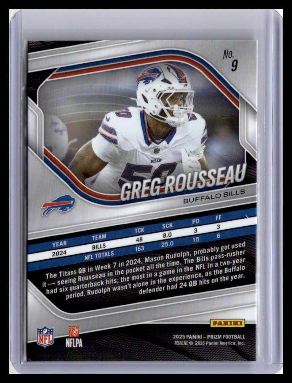 2025 Panini Prizm #9 Greg Rousseau