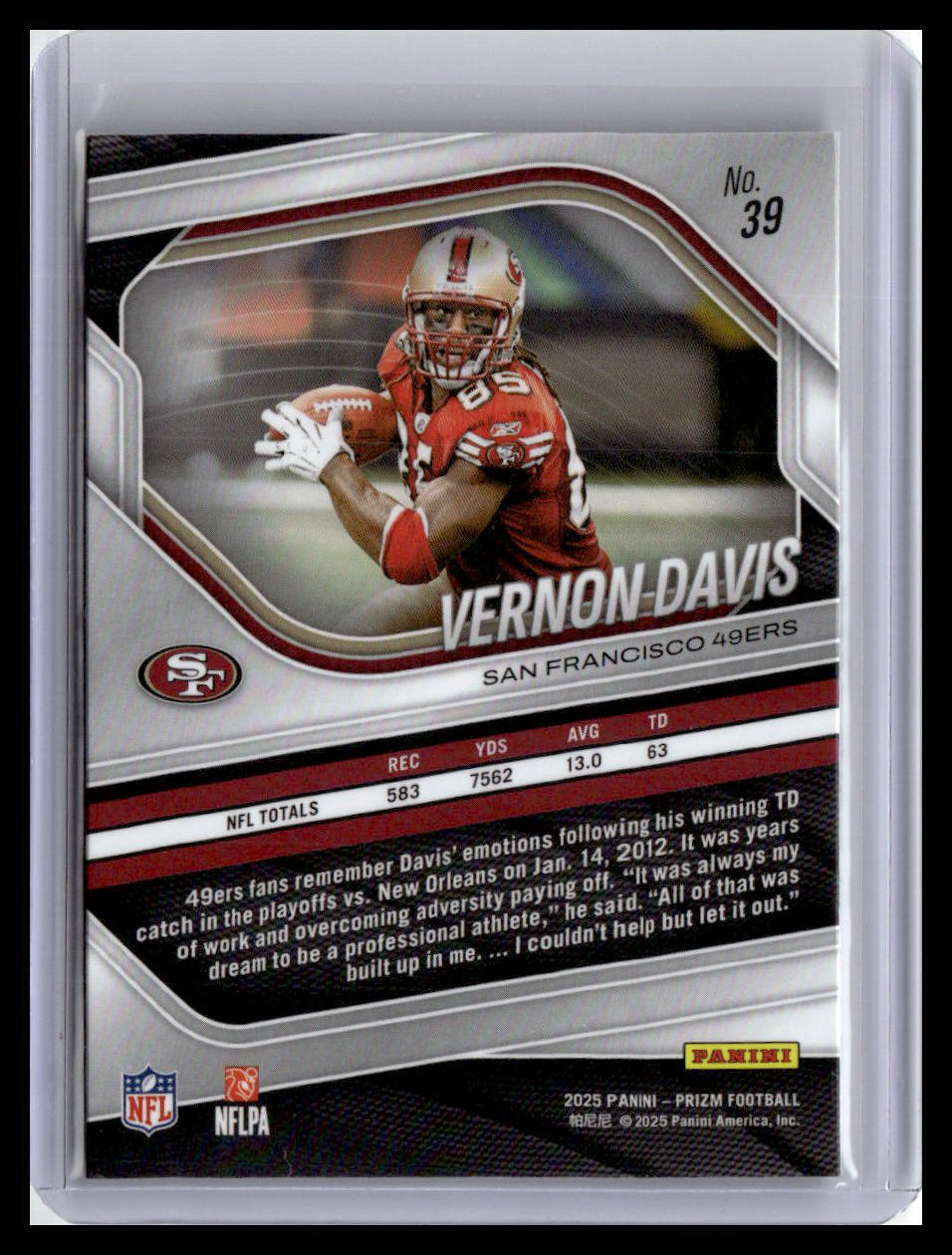 2025 Panini Prizm #39 Vernon Davis