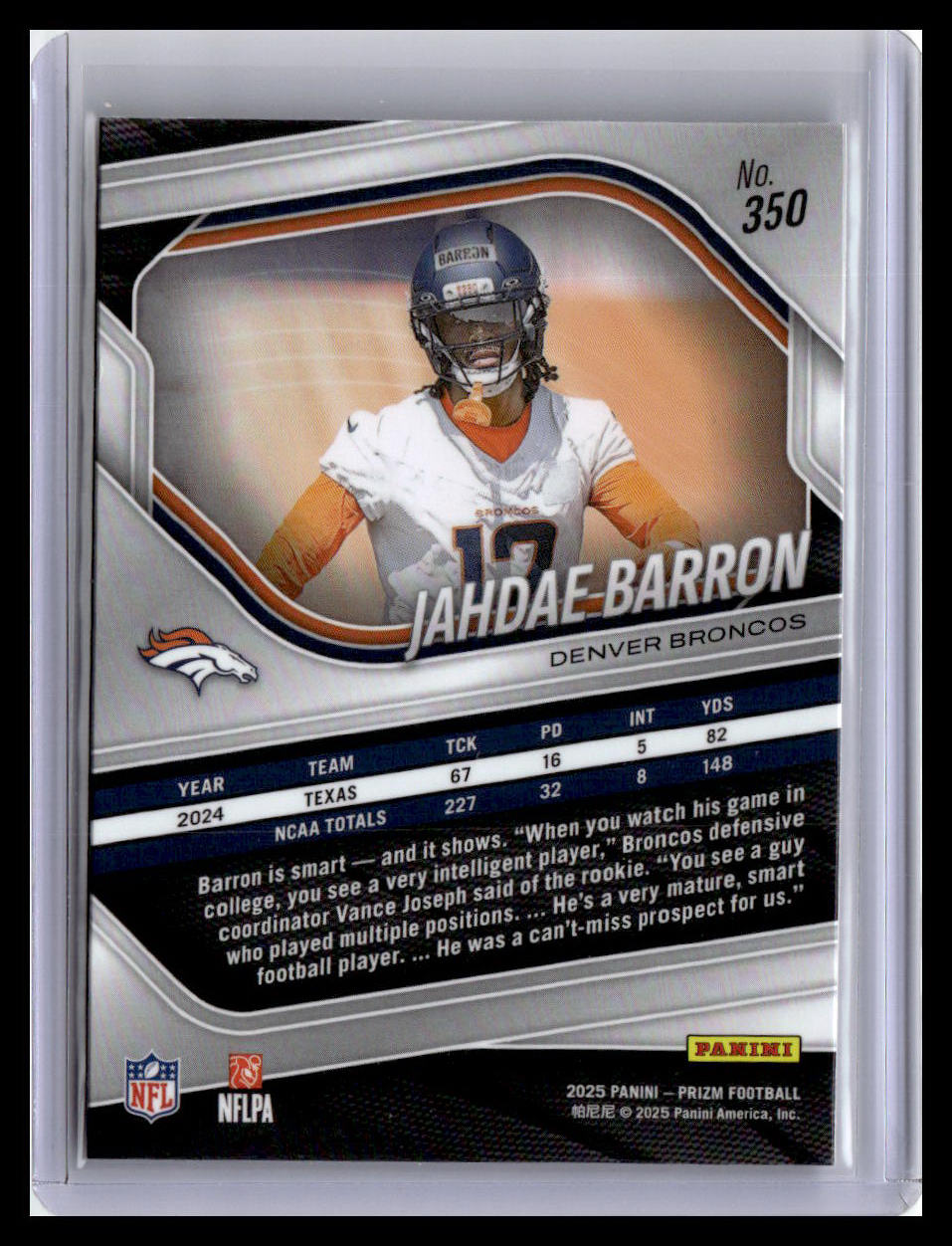 2025 Panini Prizm #350 Jahdae Barron
