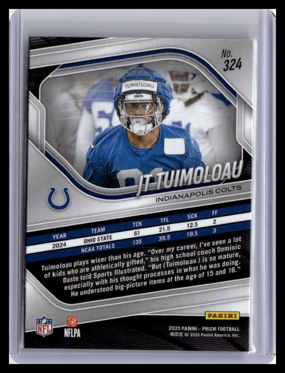 2025 Panini Prizm #324 JT Tuimoloau