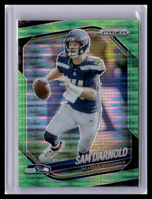 2025 Panini Prizm #269 Sam Darnold Neon Green Pulsar