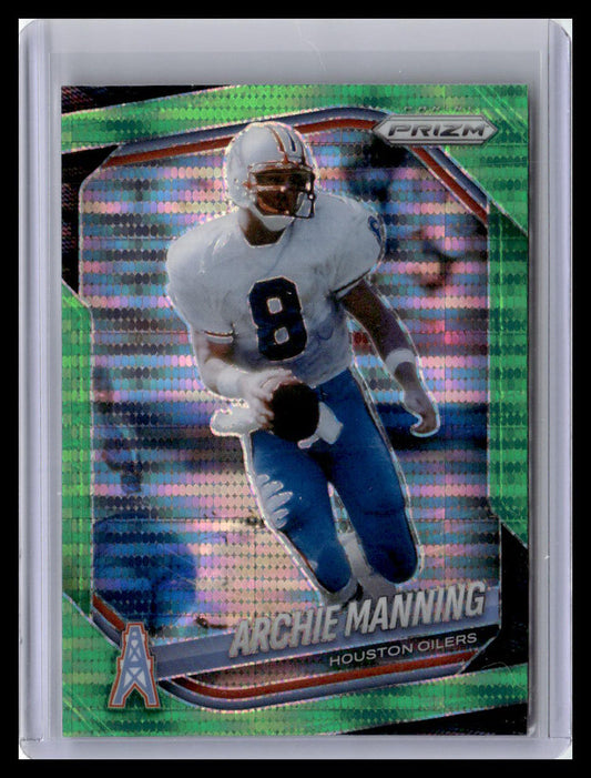 2025 Panini Prizm #166 Archie Manning Neon Green Pulsar