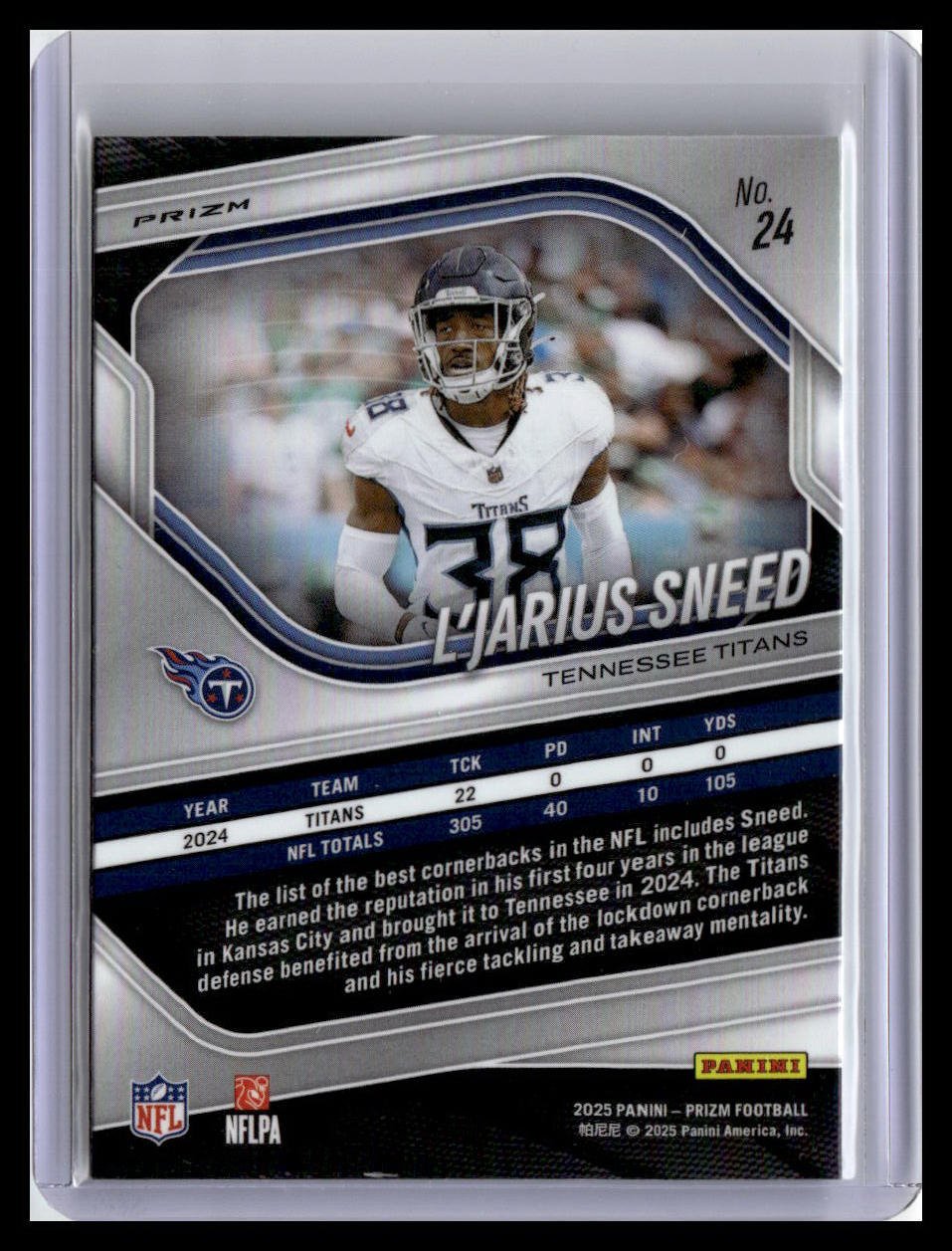 2025 Panini Prizm #24 L'Jarius Sneed Neon Green Pulsar