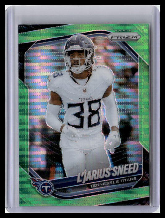 2025 Panini Prizm #24 L'Jarius Sneed Neon Green Pulsar