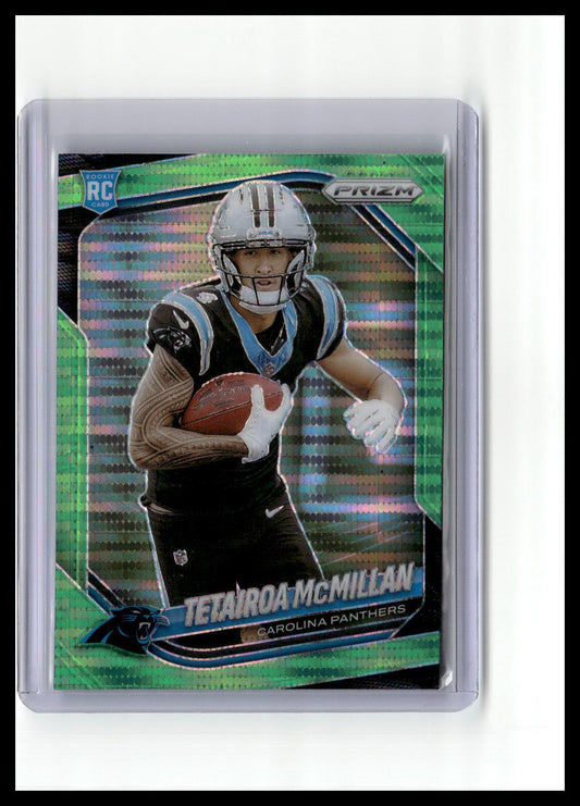 2025 Panini Prizm #311 Tetairoa McMillan Neon Green Pulsar