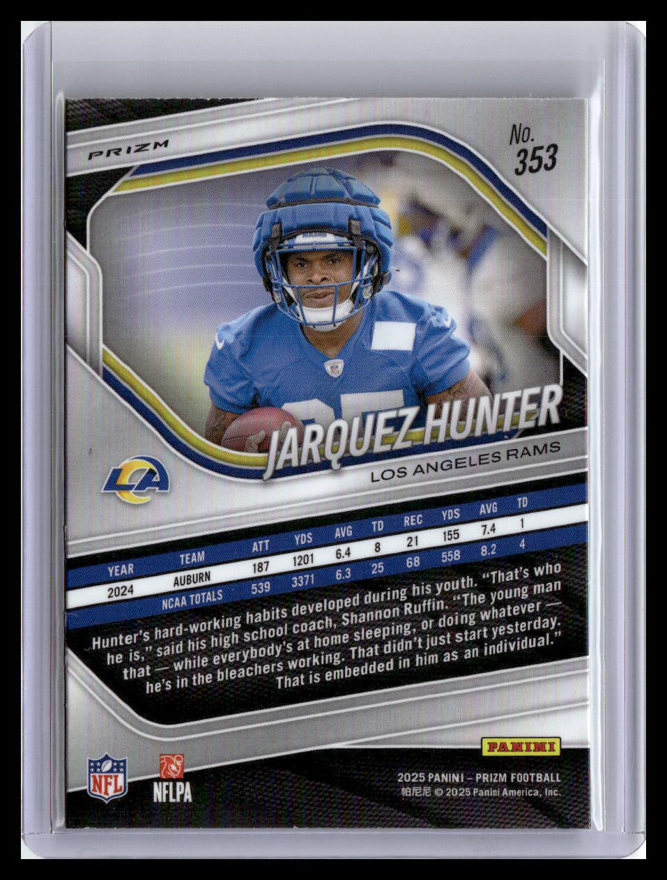 2025 Panini Prizm #353 Jarquez Hunter Neon Green Pulsar