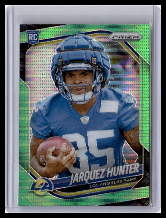 2025 Panini Prizm #353 Jarquez Hunter Neon Green Pulsar