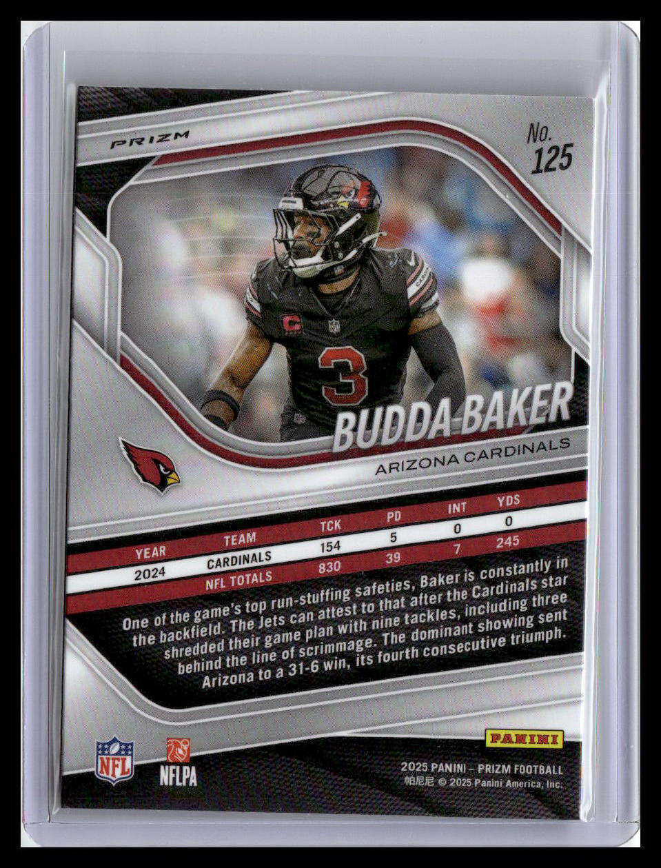 2025 Panini Prizm #125 Budda Baker Neon Green Pulsar