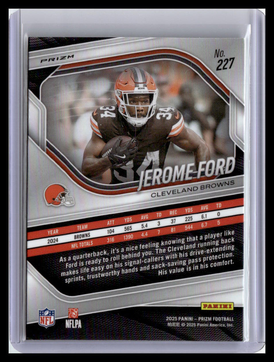 2025 Panini Prizm #227 Jerome Ford Neon Green Pulsar